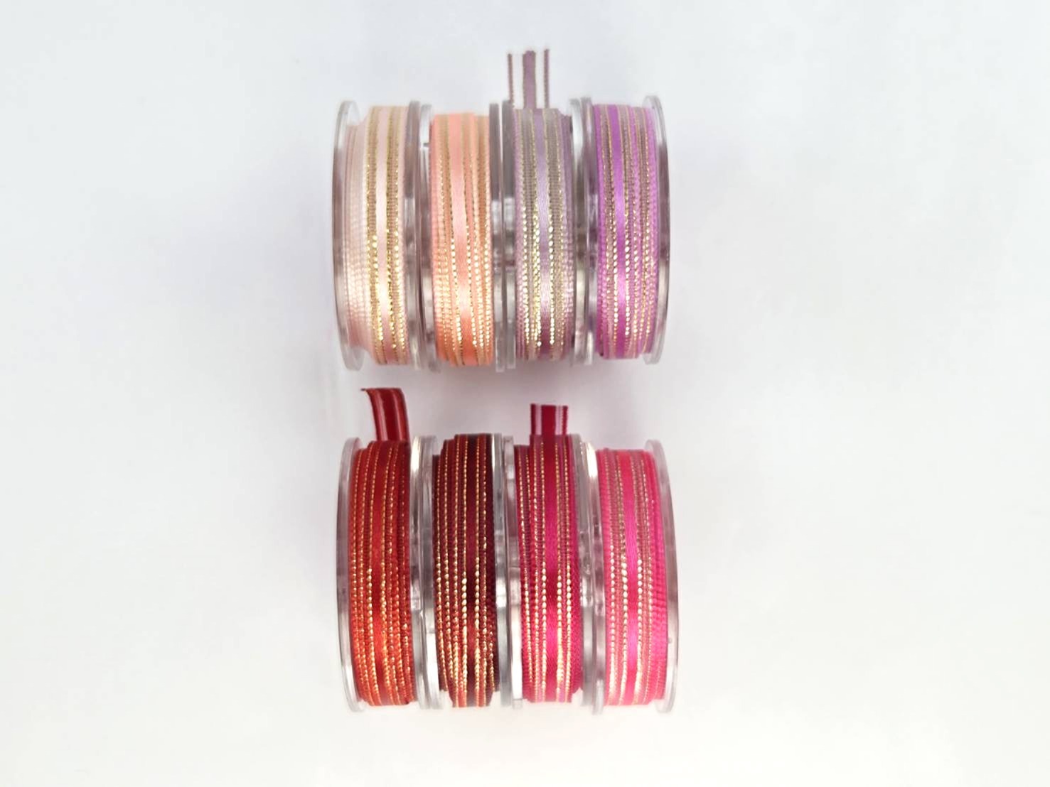 金邊細橫條緞帶/8mm