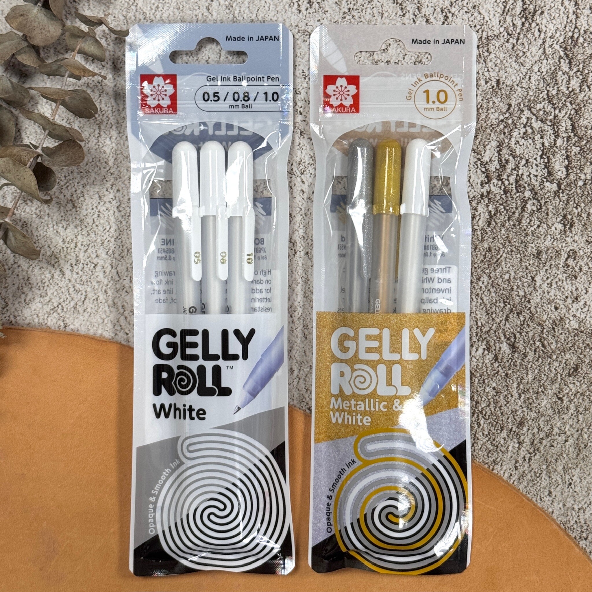 櫻花 SAKURA | 中性證卷筆3入組 金銀白/白色