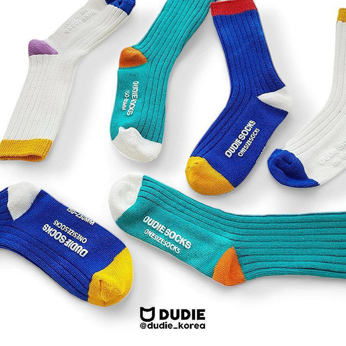 正韓夏DUDIE 運動感配色止滑襪組