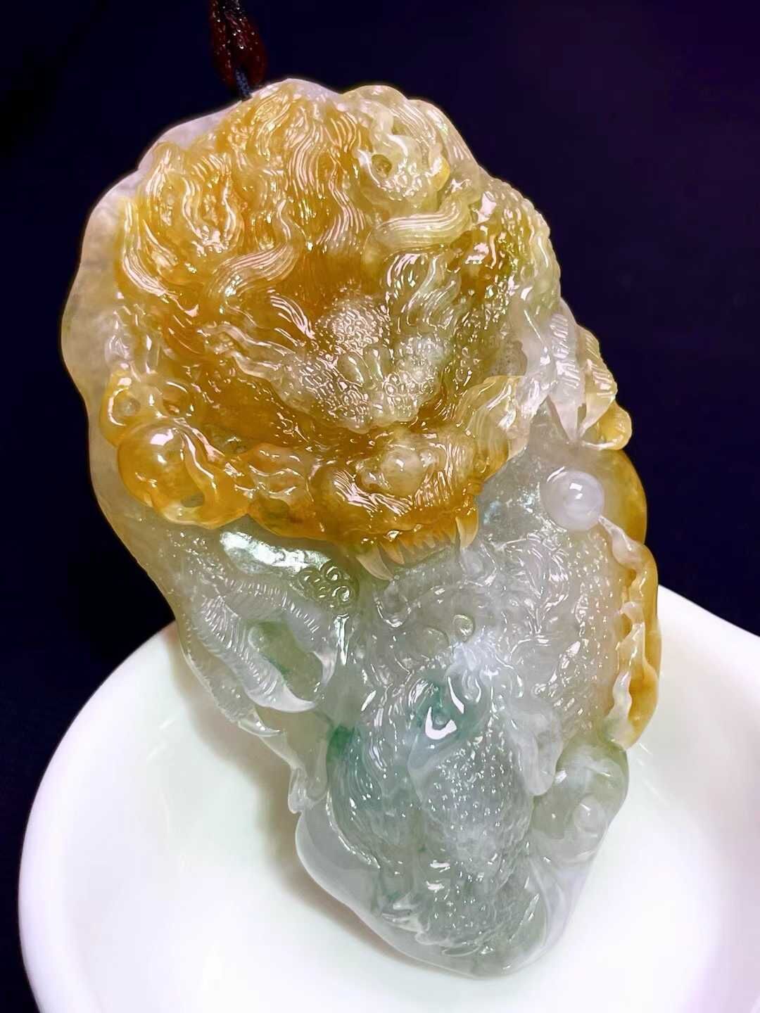 32048 翡翠龍牌吊墜