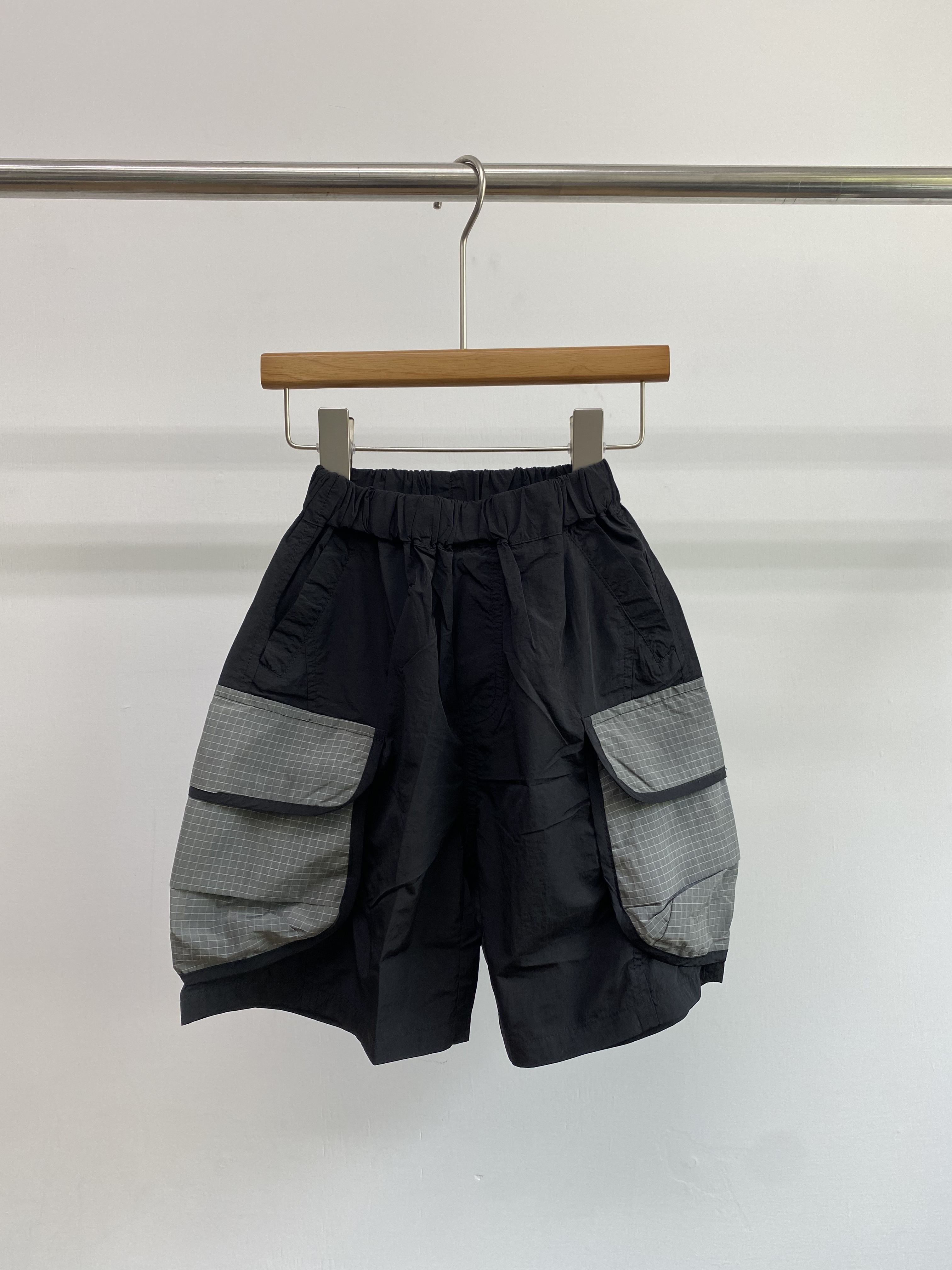 A04600設計師品牌格子口袋工裝短褲