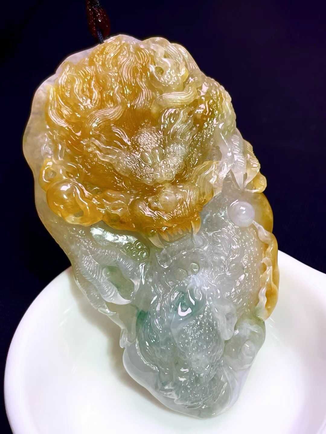 翡翠龍牌吊墜,天然翡翠A玉, 緬甸玉, Jade, Jadeite