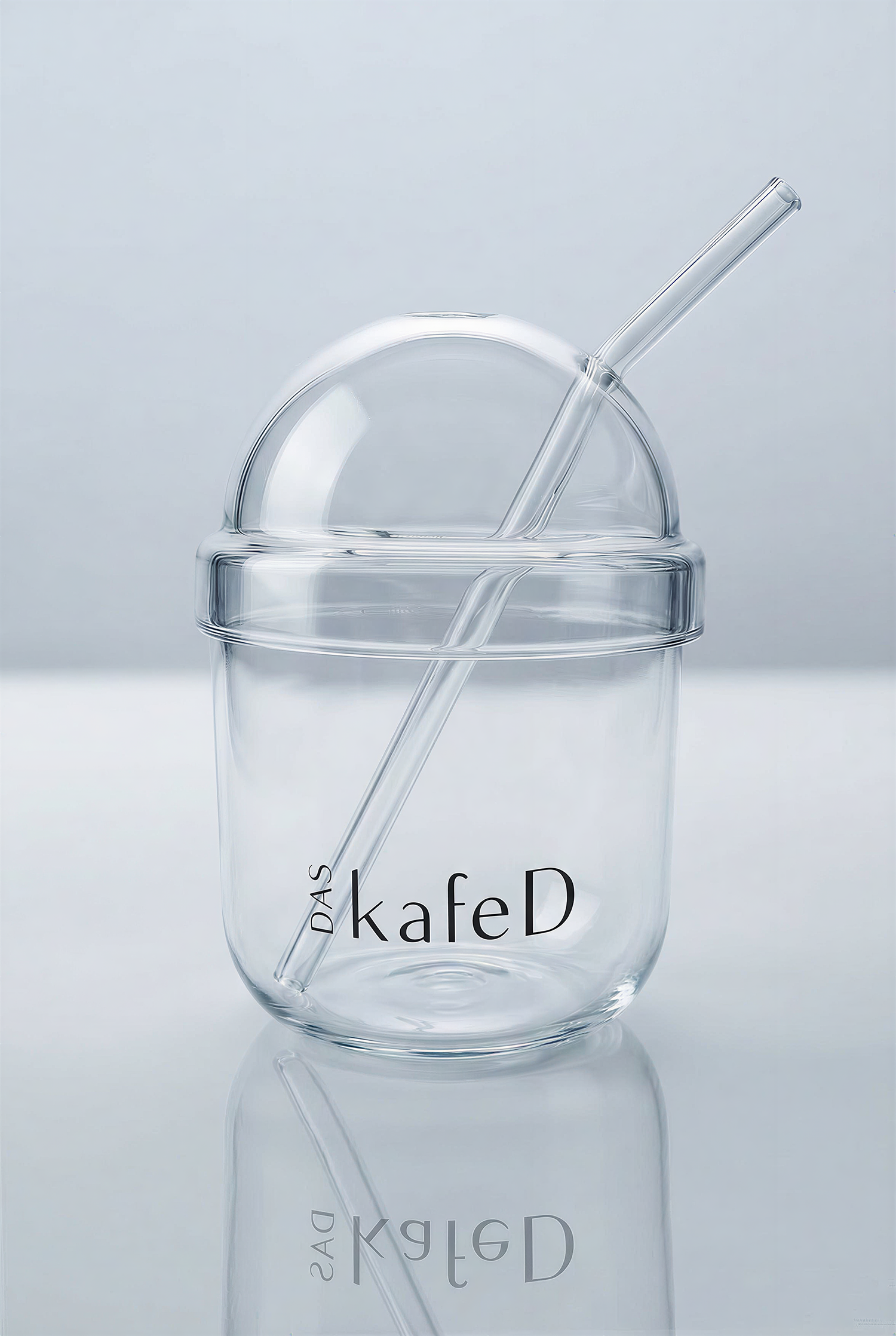 kafeD玻璃圓蓋吸管杯 (不可吸珍珠)