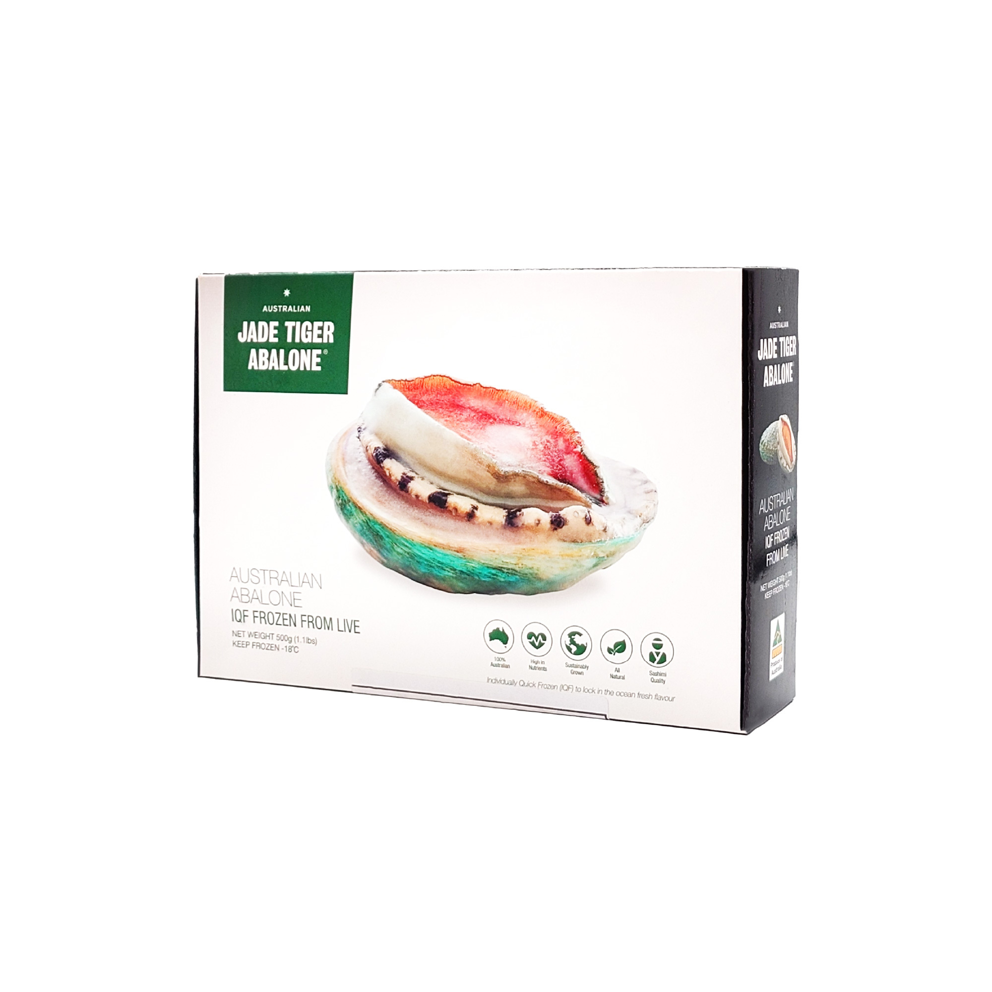 急凍連殼澳洲鮑魚 (10-15隻裝) (500克)