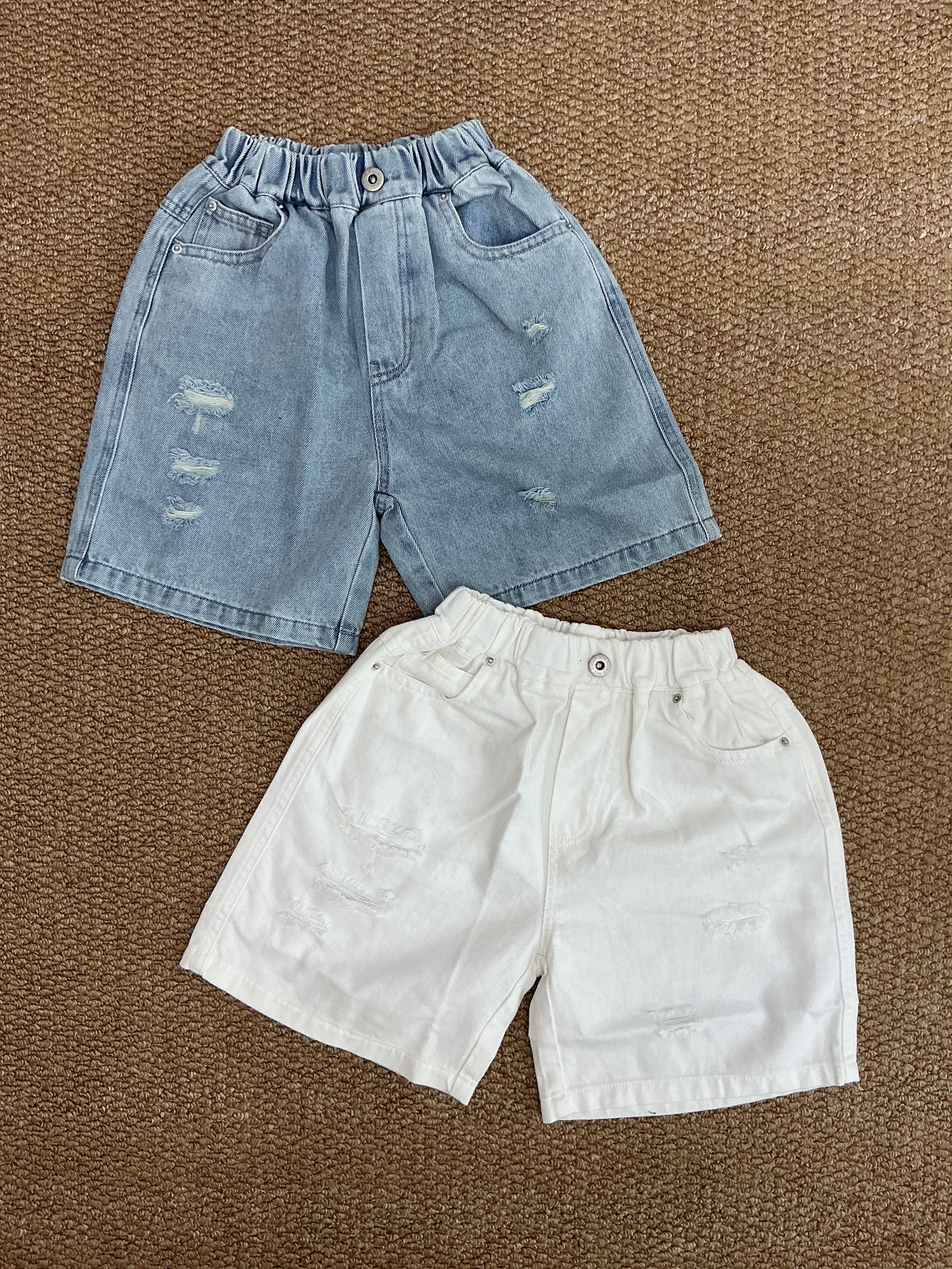 A04609設計師品牌字母刷破短褲