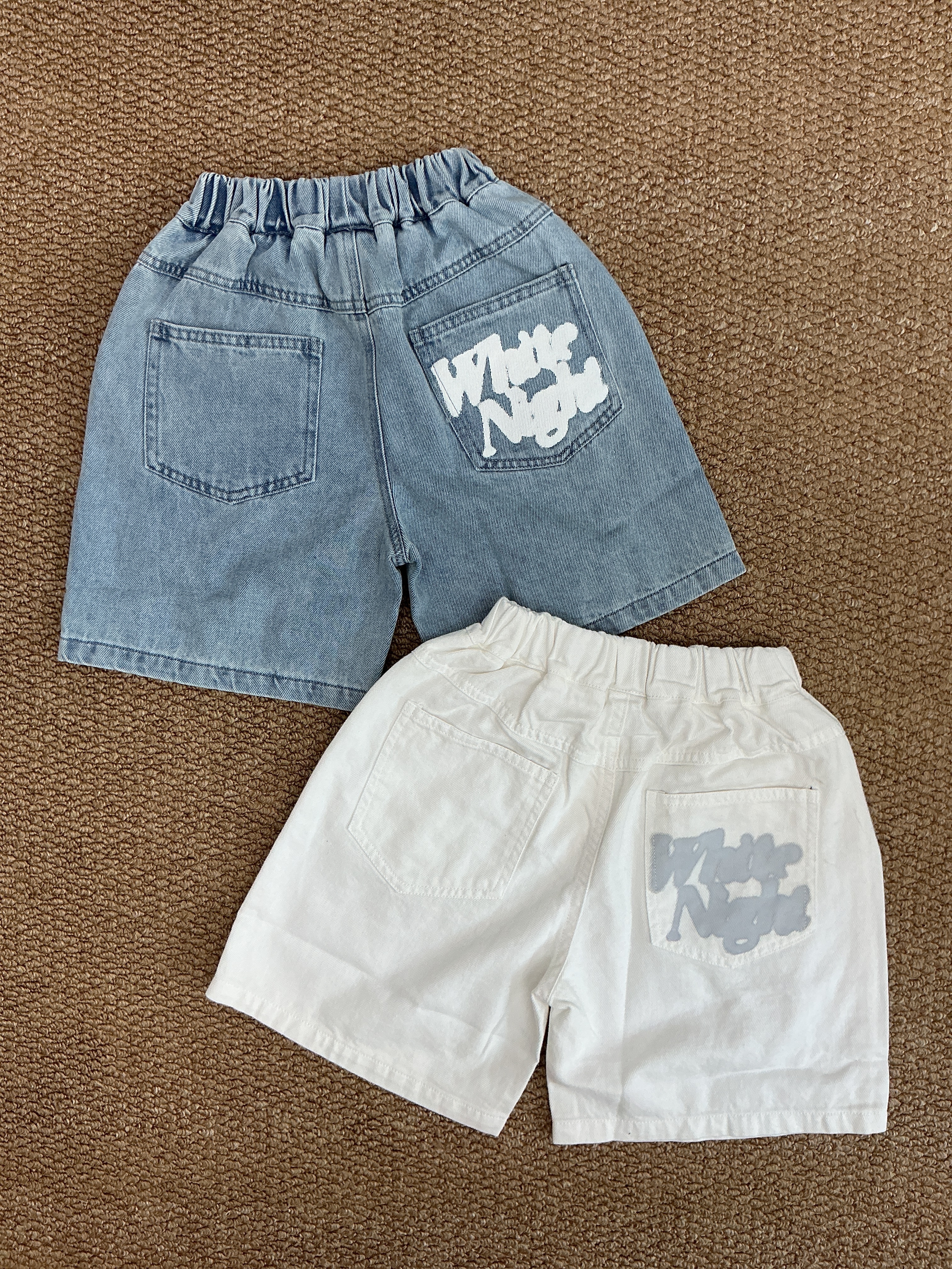 A04609設計師品牌字母刷破短褲