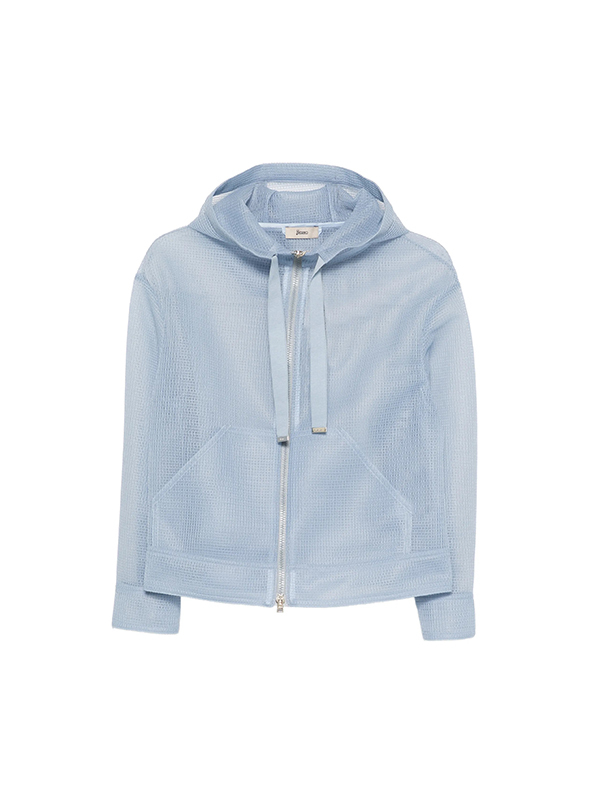 HERNO 透視網眼科技外套(淺藍)