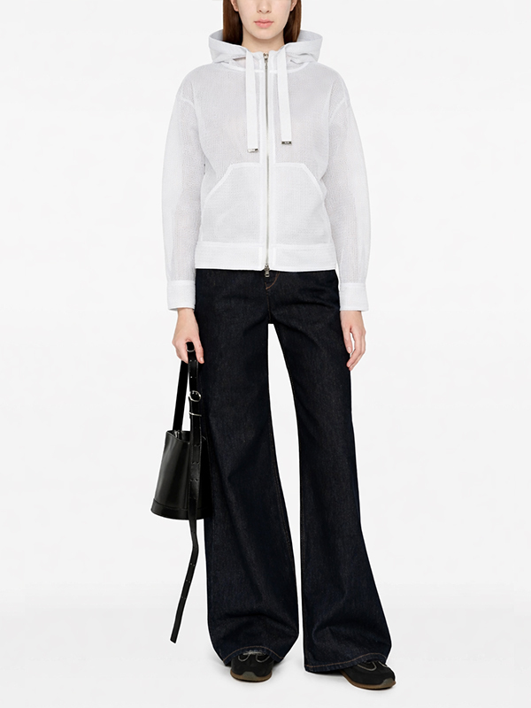 HERNO 透視網眼科技外套(白)