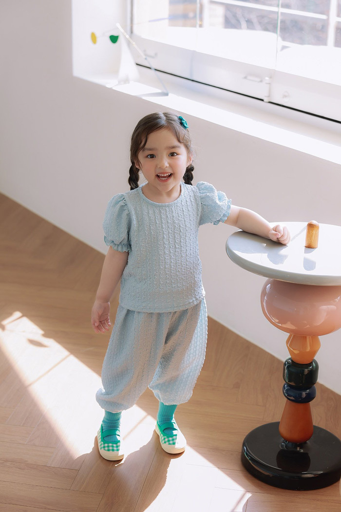 正韓夏JAZZ 兩色清新澎袖套裝