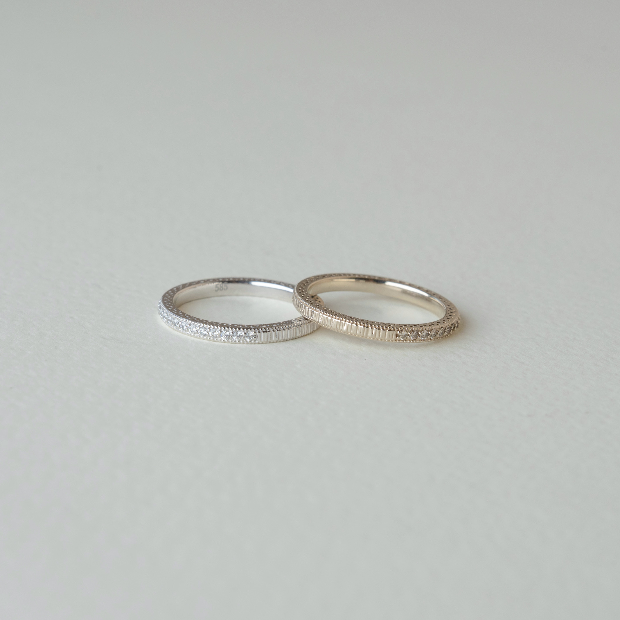 14K復古典藏排鑽戒指