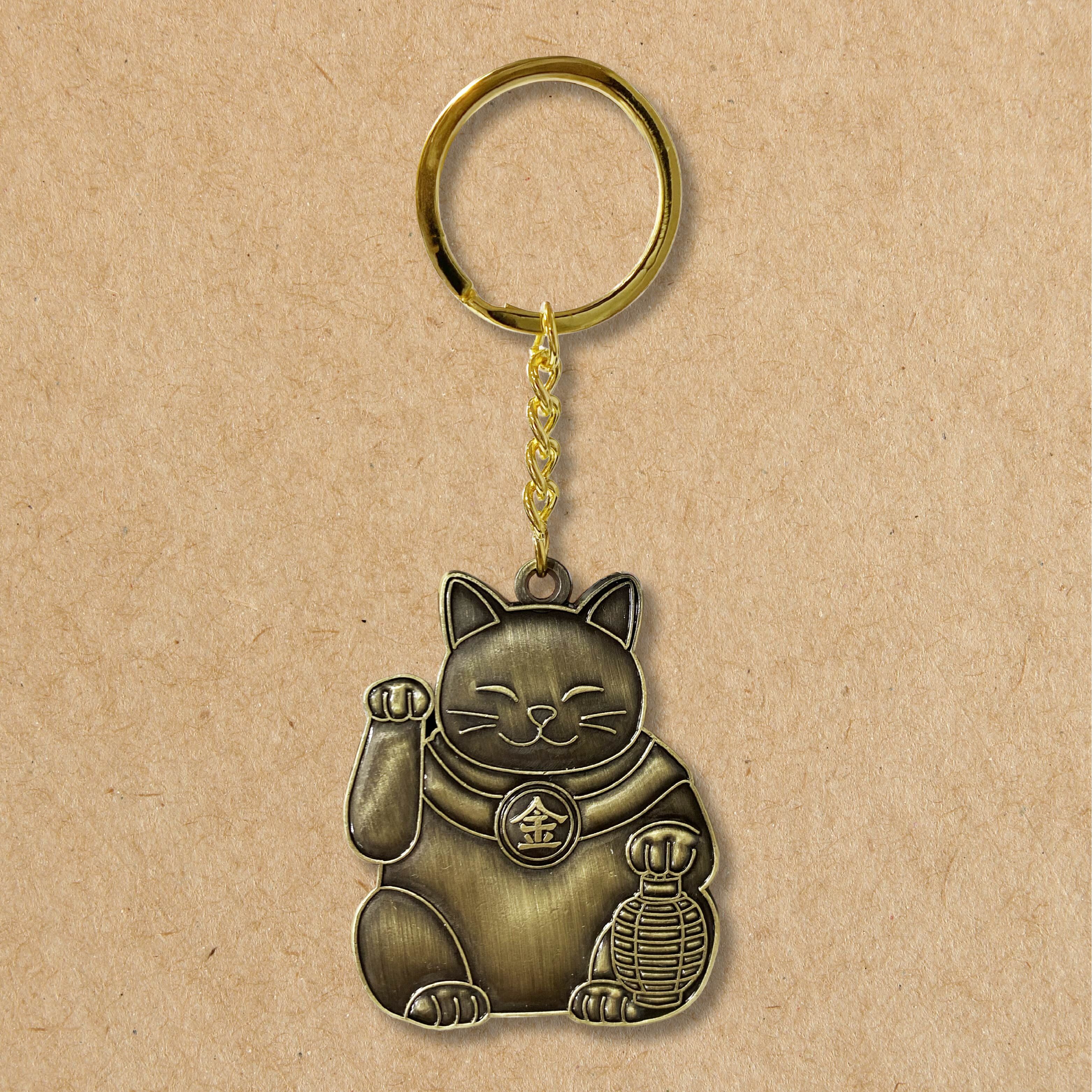 開運貓神 金屬鑰匙圈