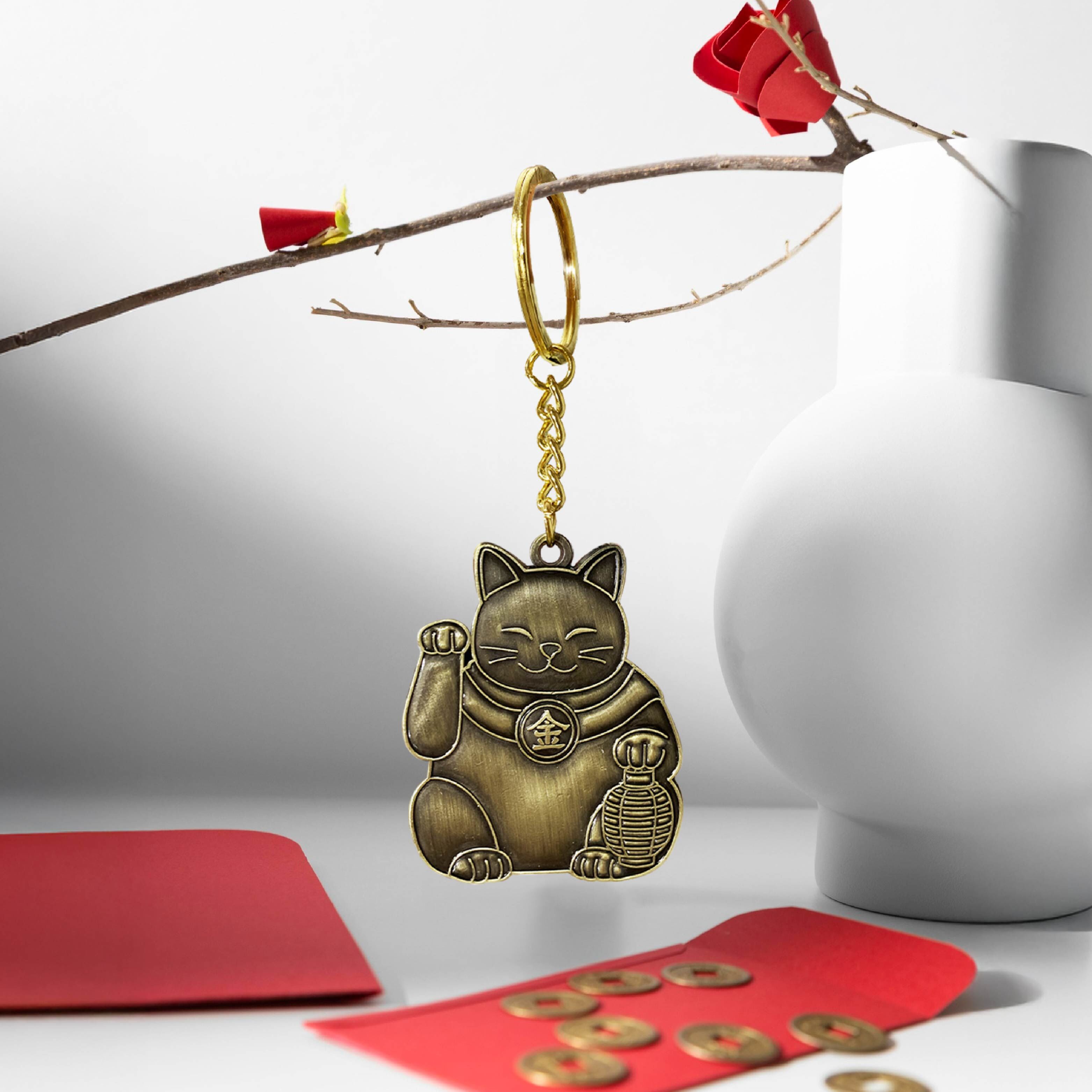 開運貓神 金屬鑰匙圈
