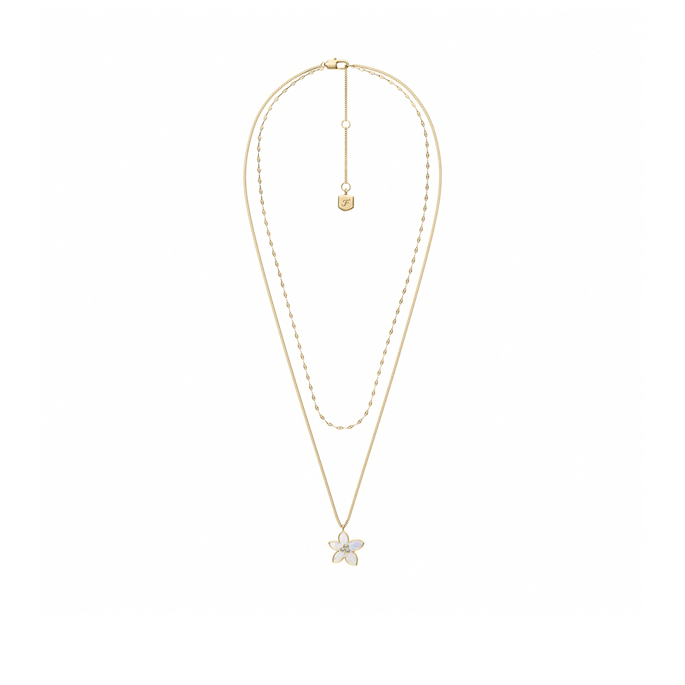 Sutton 晨露花影不鏽鋼項鍊-金色 JF04969710