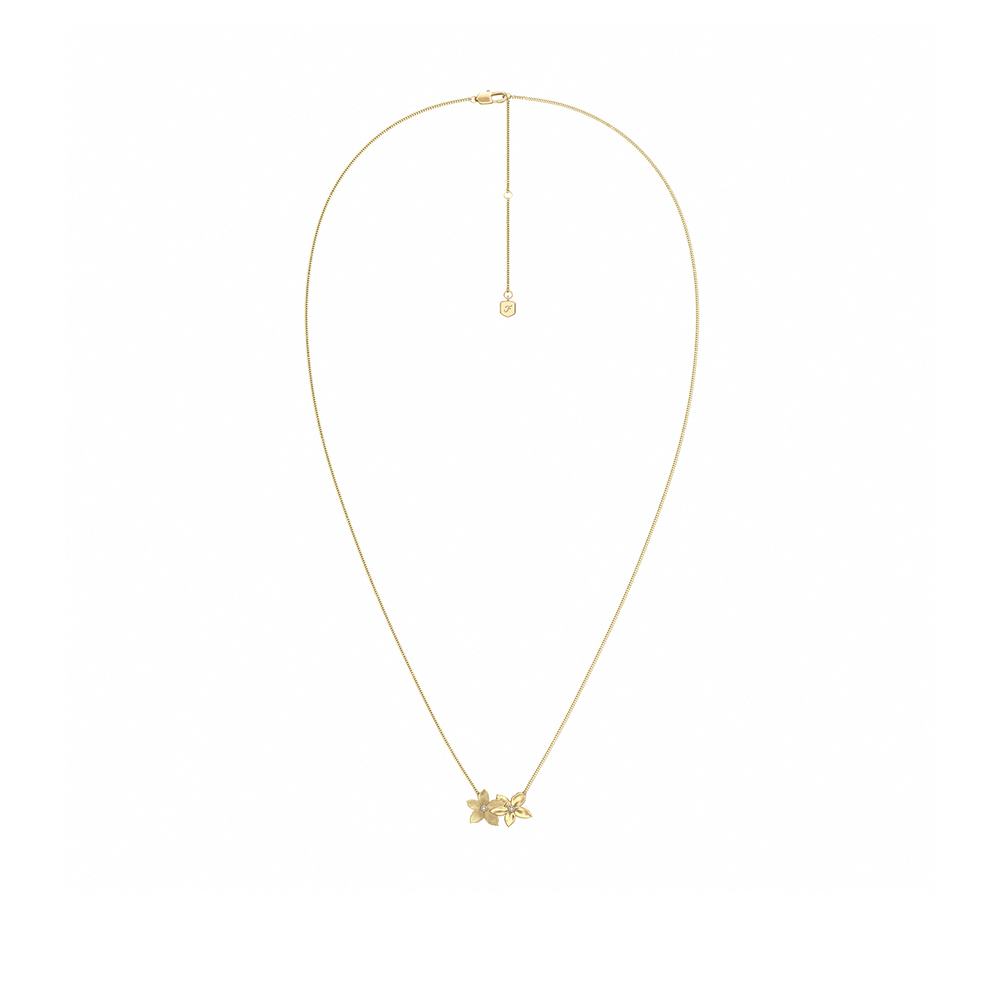 Sutton 晶彩花語不鏽鋼項鍊-金色 JF04970710