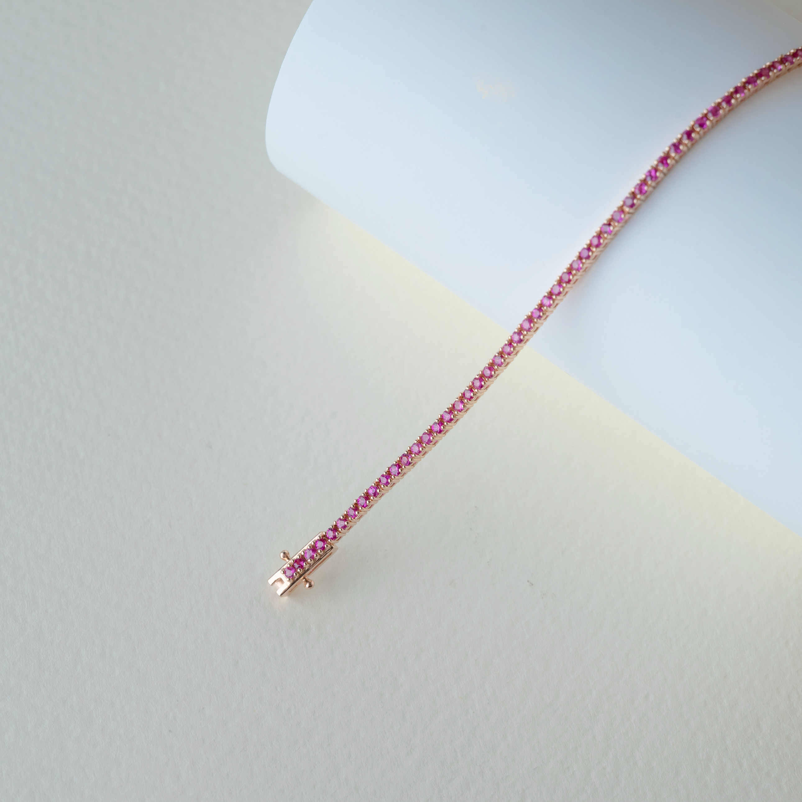 14K Tennis1.5mm紅寶石手鍊