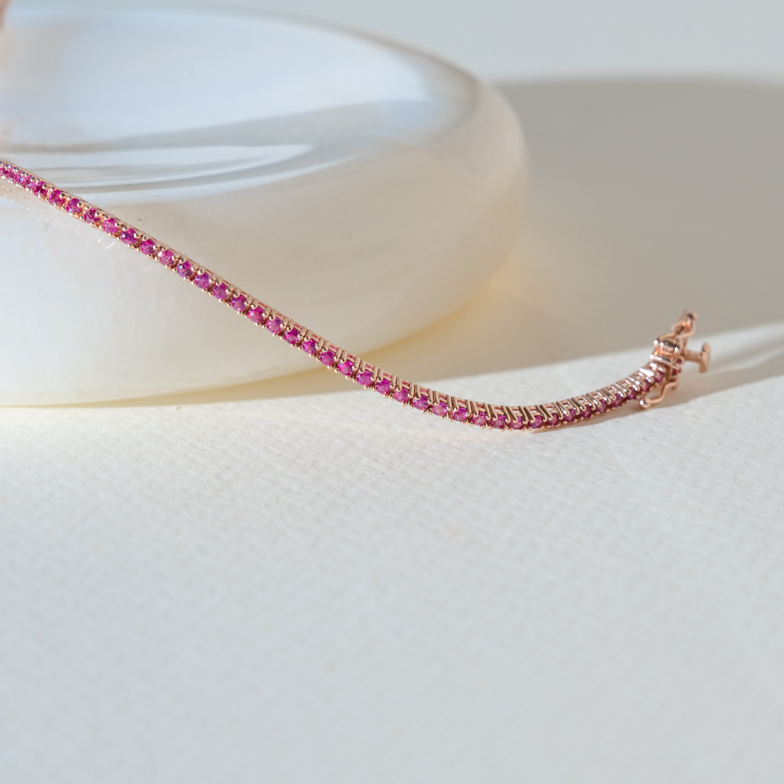 14K Tennis1.5mm紅寶石手鍊