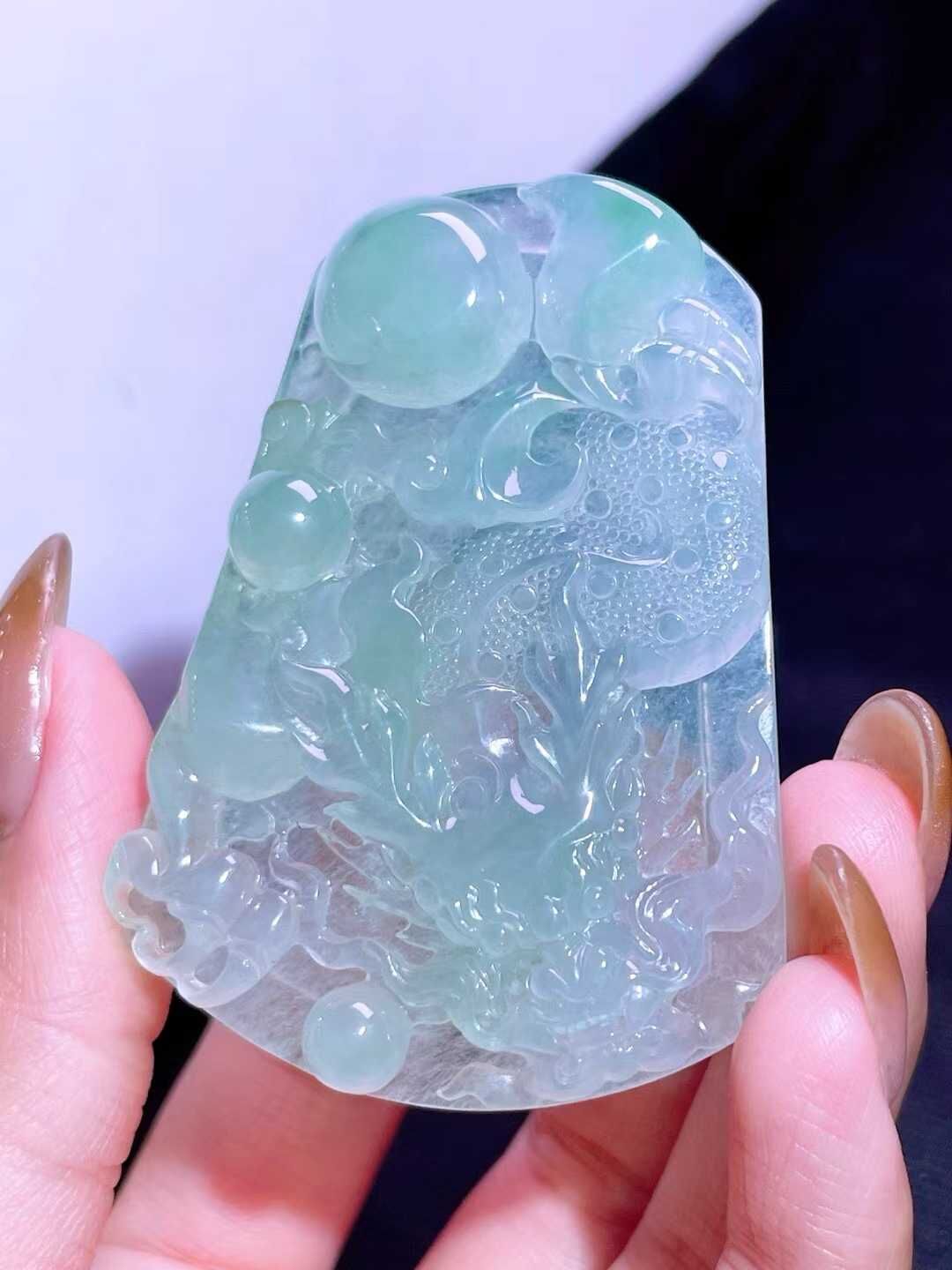 翡翠龍牌吊墜,天然翡翠A玉, 緬甸玉, Jade, Jadeite