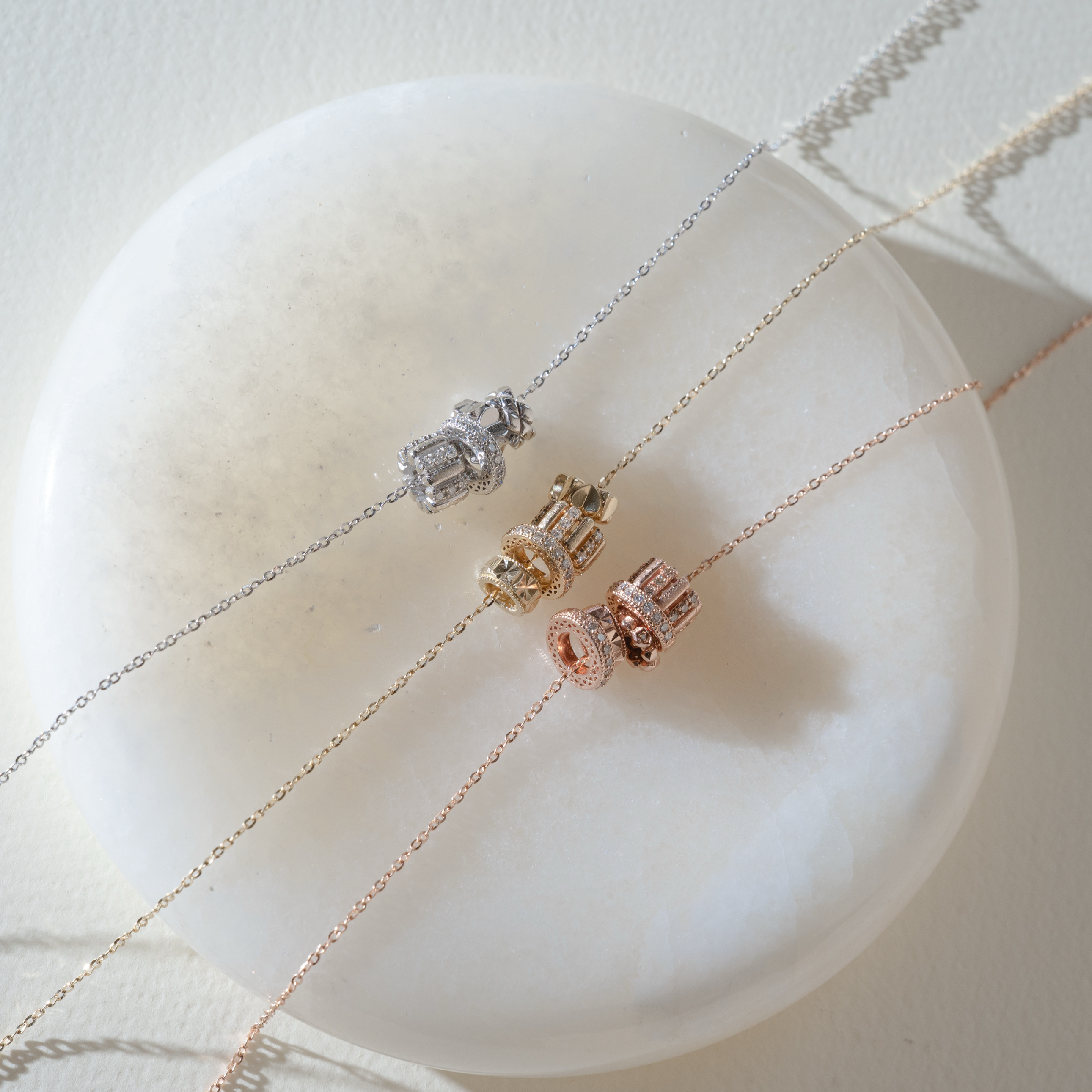 10K不規則金礦真鑽小圈墜