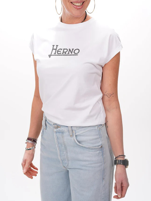 HERNO 鑲鑽LOGOT恤(白)