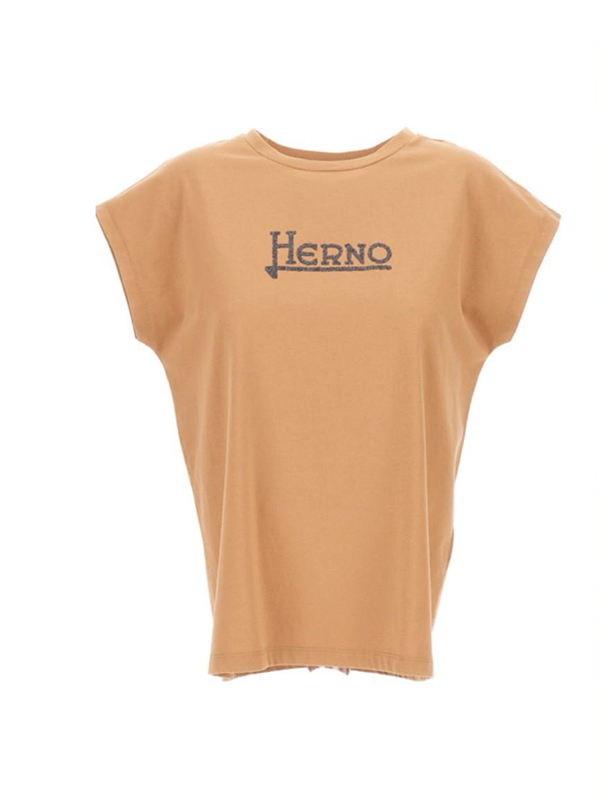 HERNO 鑲鑽LOGOT恤(駝)