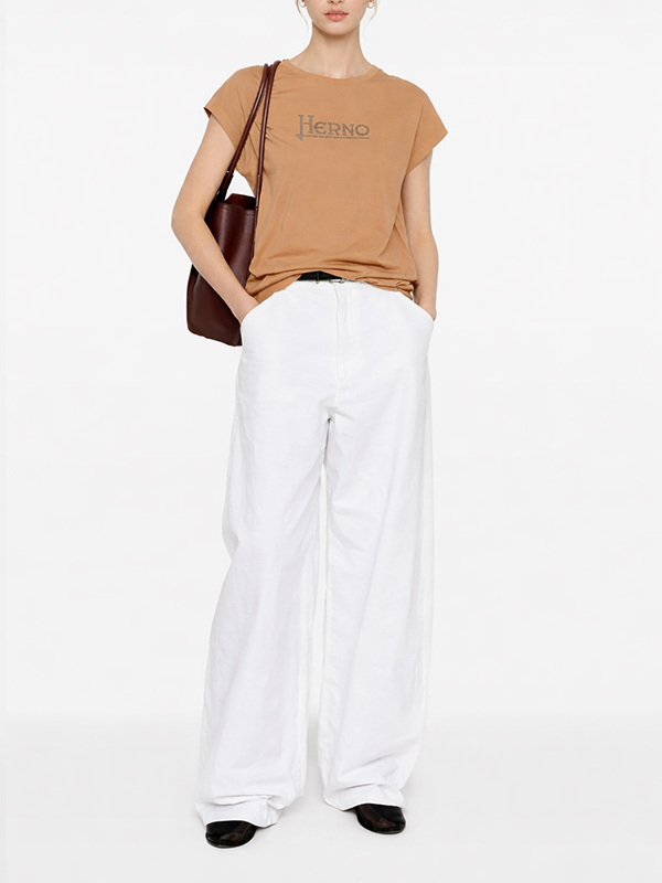 HERNO 鑲鑽LOGOT恤(駝)