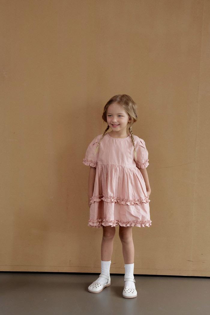 正韓夏momoann 兩色優雅花瓣洋裝