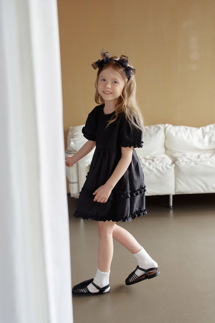 正韓夏momoann 兩色優雅花瓣洋裝