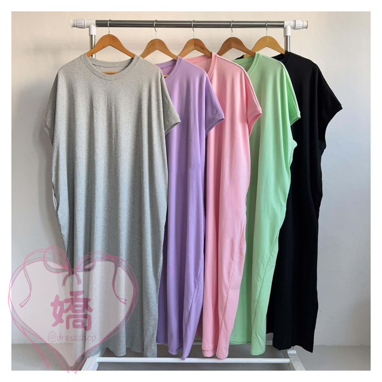 K17002削肩圓領素色OPS(灰'粉'綠'黑'紫)