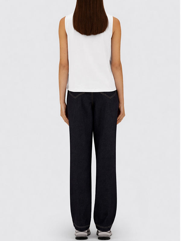 HERNO 極簡圓領針織背心(白)