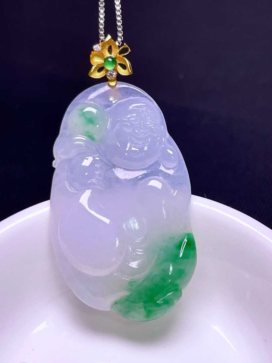 320412 翡翠彌勒佛吊墜