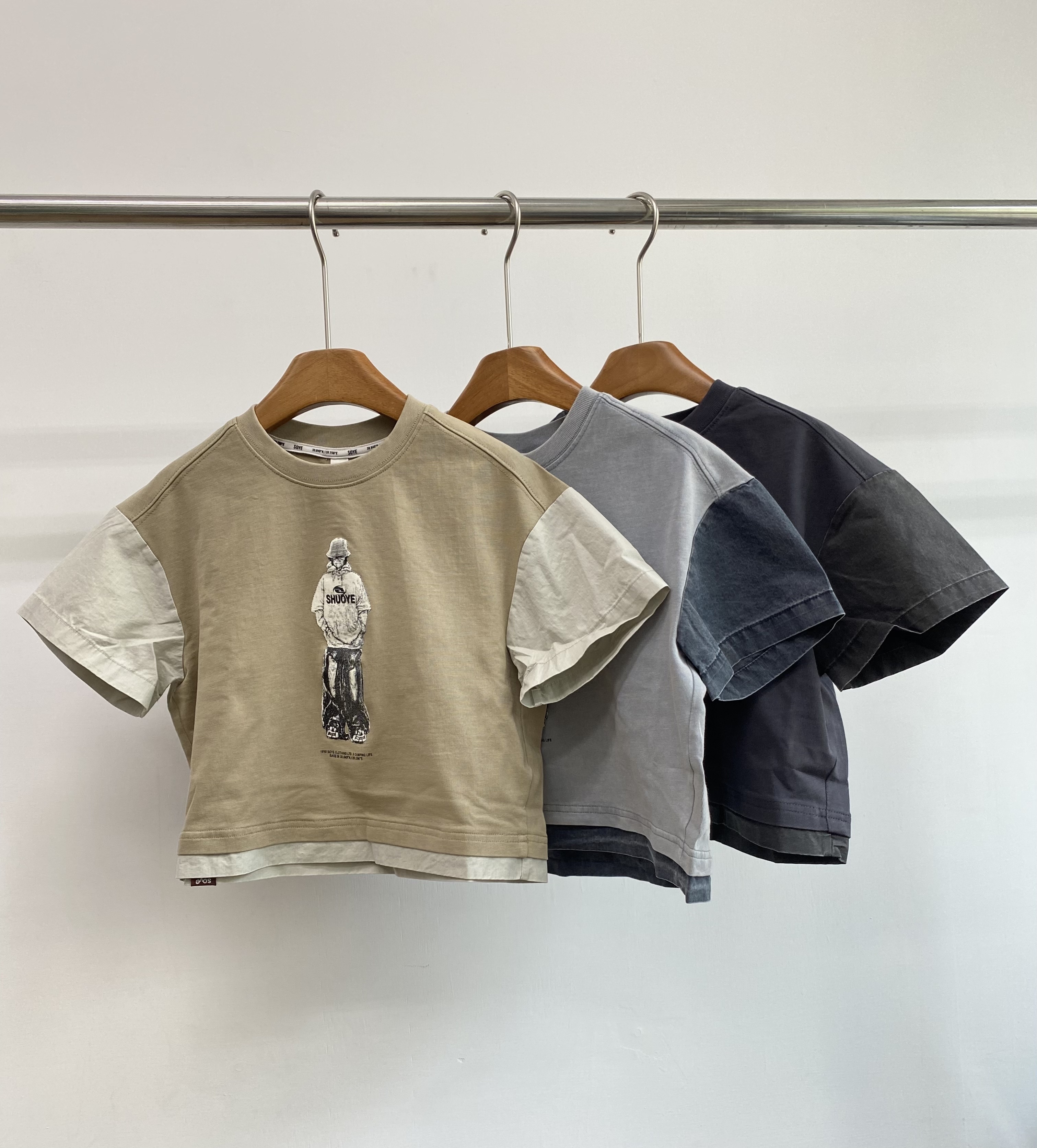 A04616設計師品牌美式拼接上衣