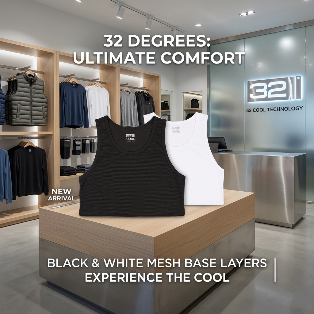 【預購】H032555 32 Degrees 男款舒適網眼背心（3 件裝）