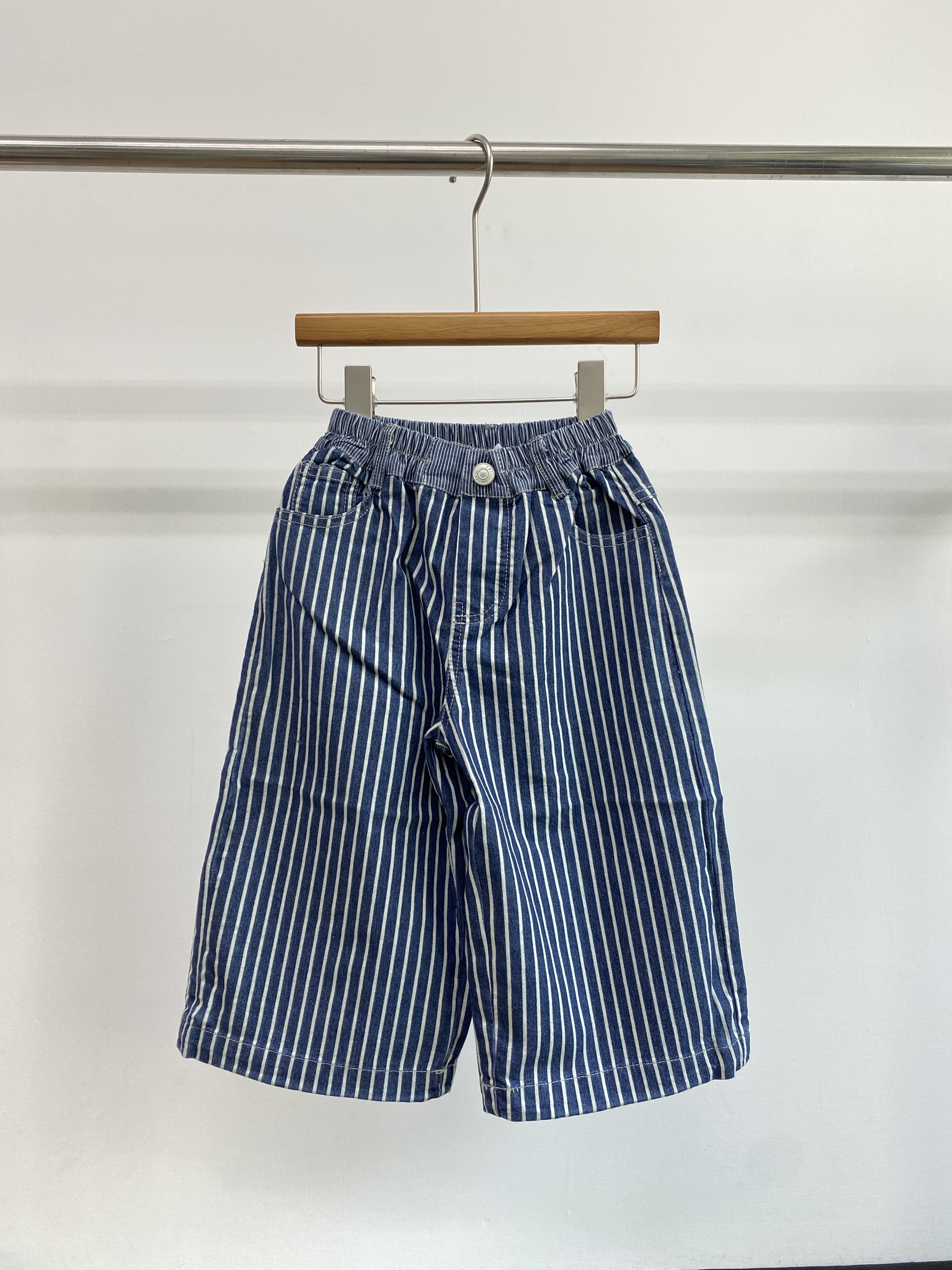 A04630直條紋寬褲