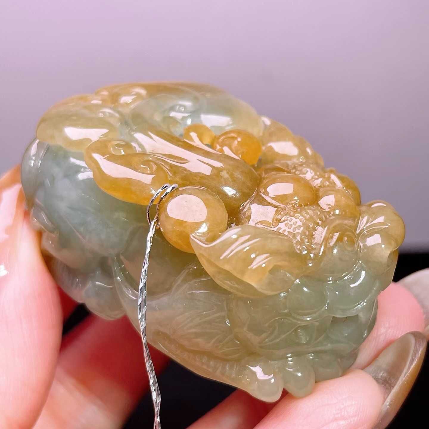 320414 翡翠冰黃翡貔貅