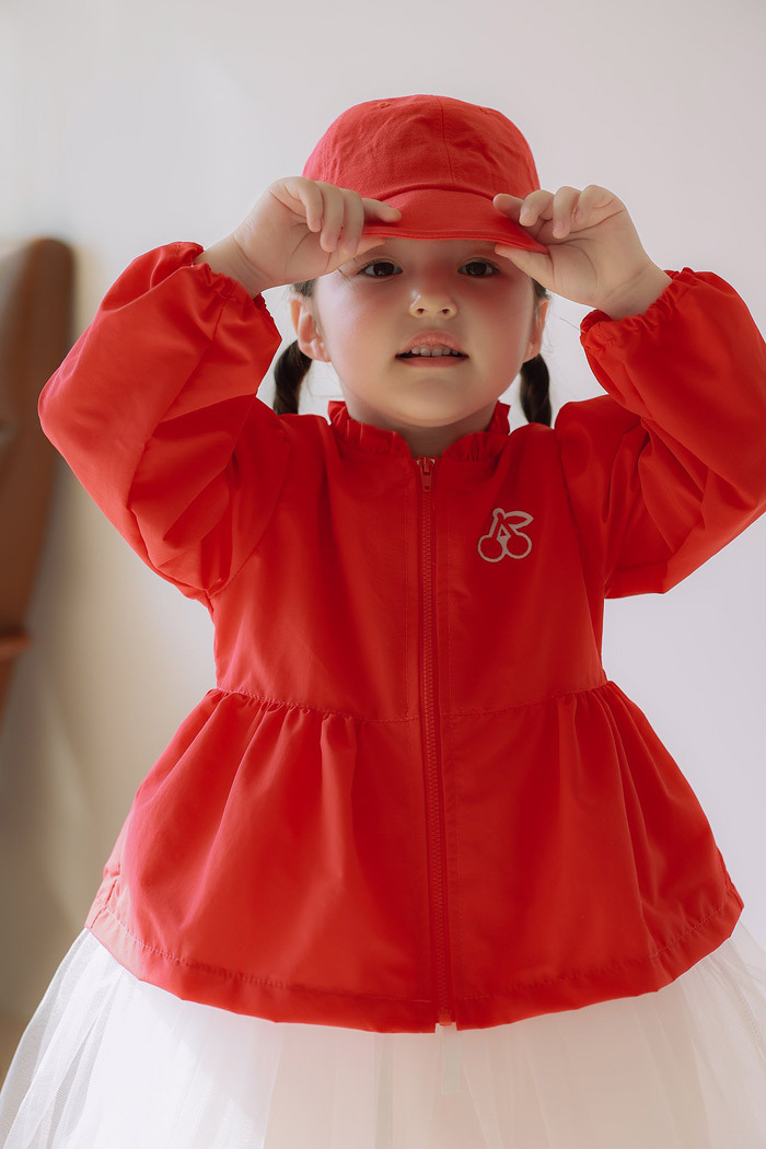 正韓夏JAZZ 三色櫻桃防風拉鍊外套