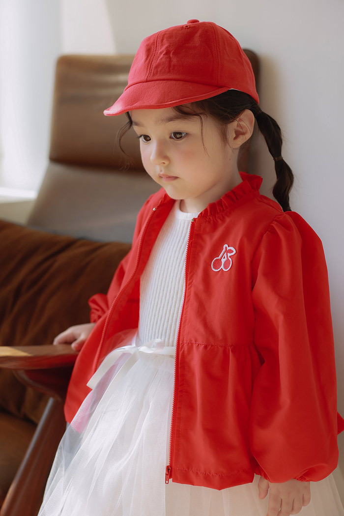 正韓夏JAZZ 三色櫻桃防風拉鍊外套