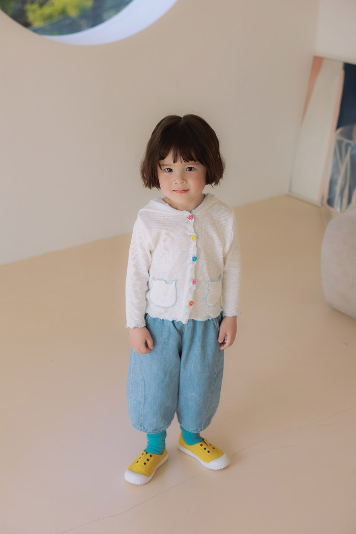 正韓夏JAZZ 彩色鈕扣連帽外套