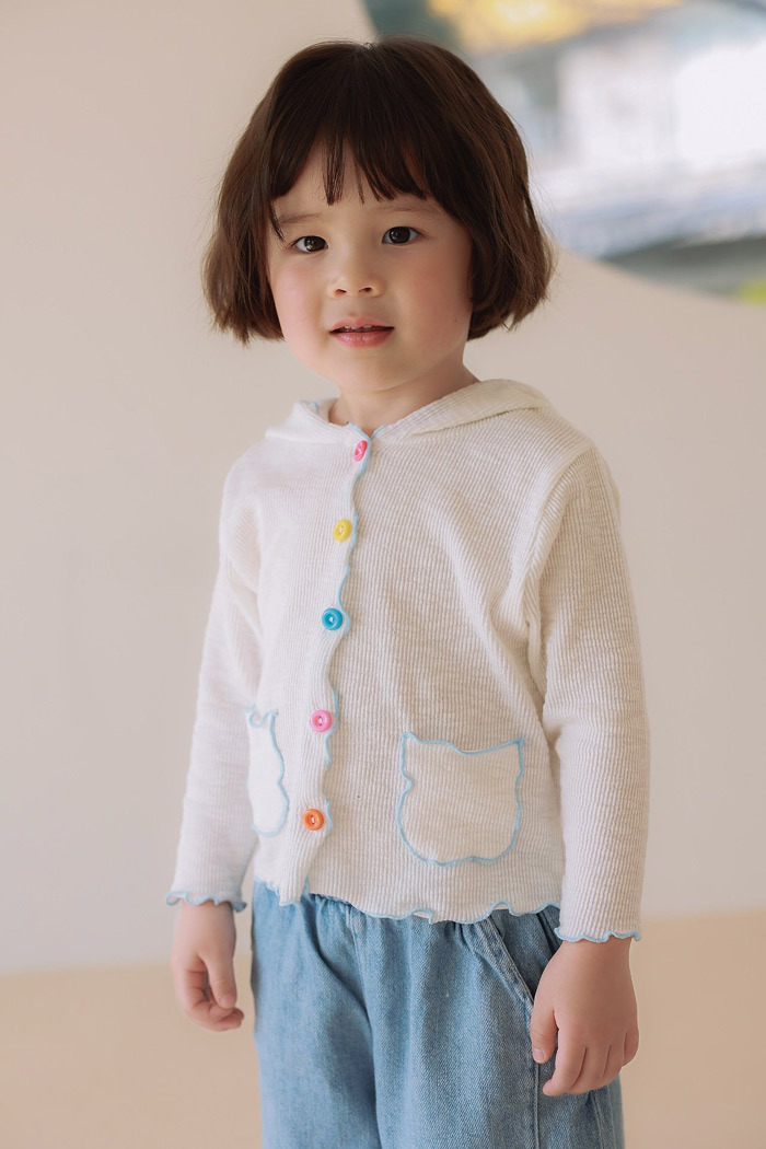 正韓夏JAZZ 彩色鈕扣連帽外套