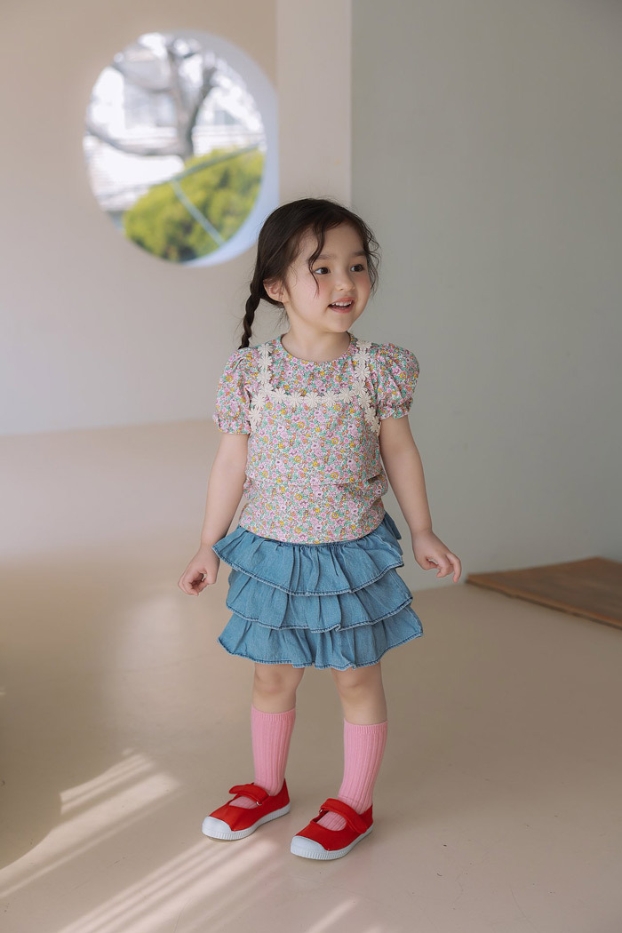 正韓夏JAZZ 層次牛仔褲裙