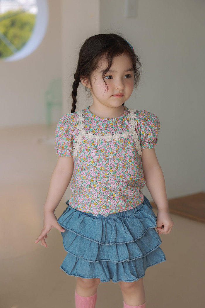 正韓夏JAZZ 層次牛仔褲裙