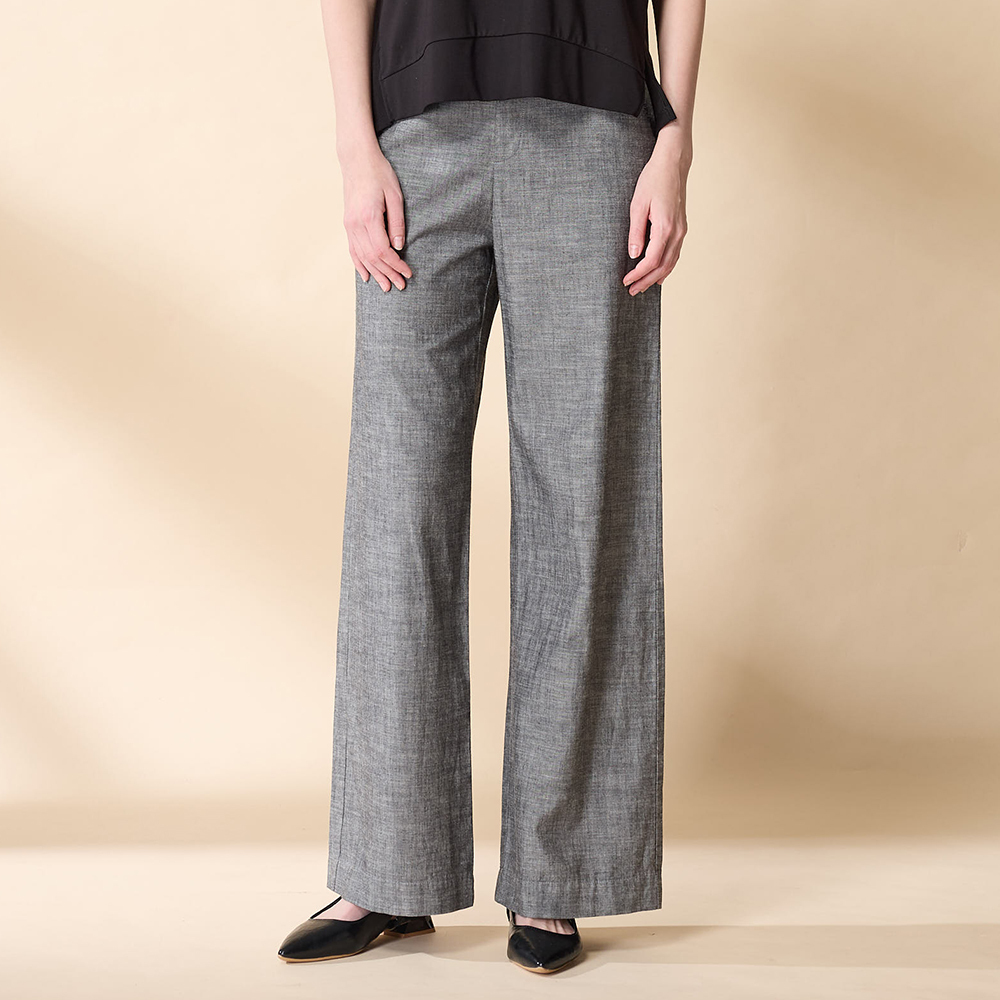 PIPPY 典雅素面簡約棉麻長褲 灰