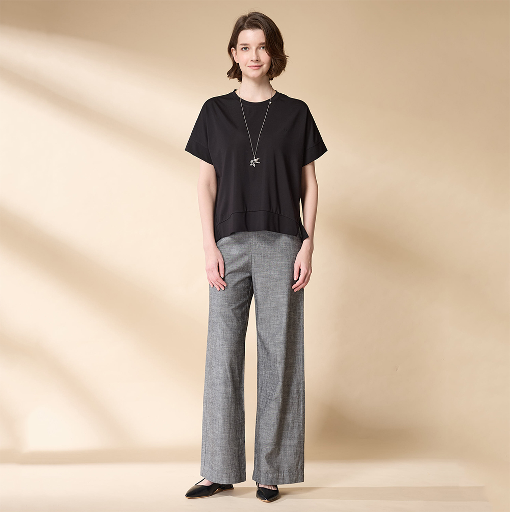 PIPPY 典雅素面簡約棉麻長褲 灰