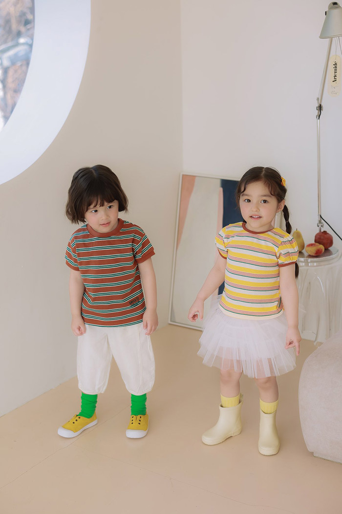 正韓夏JAZZ 兩色日系條紋上衣