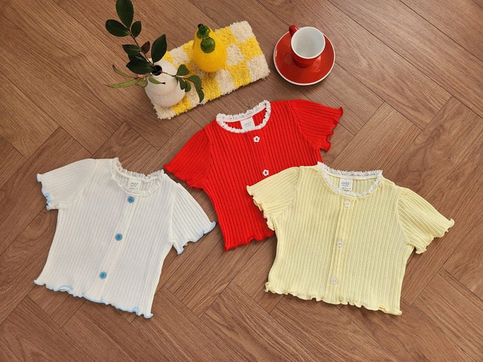 正韓夏JAZZ 小花釦捲捲上衣