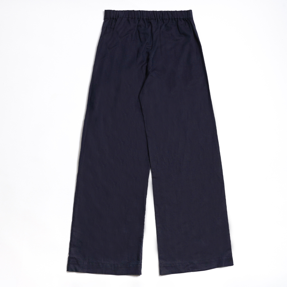 PIPPY 典雅素面簡約棉麻長褲 藍