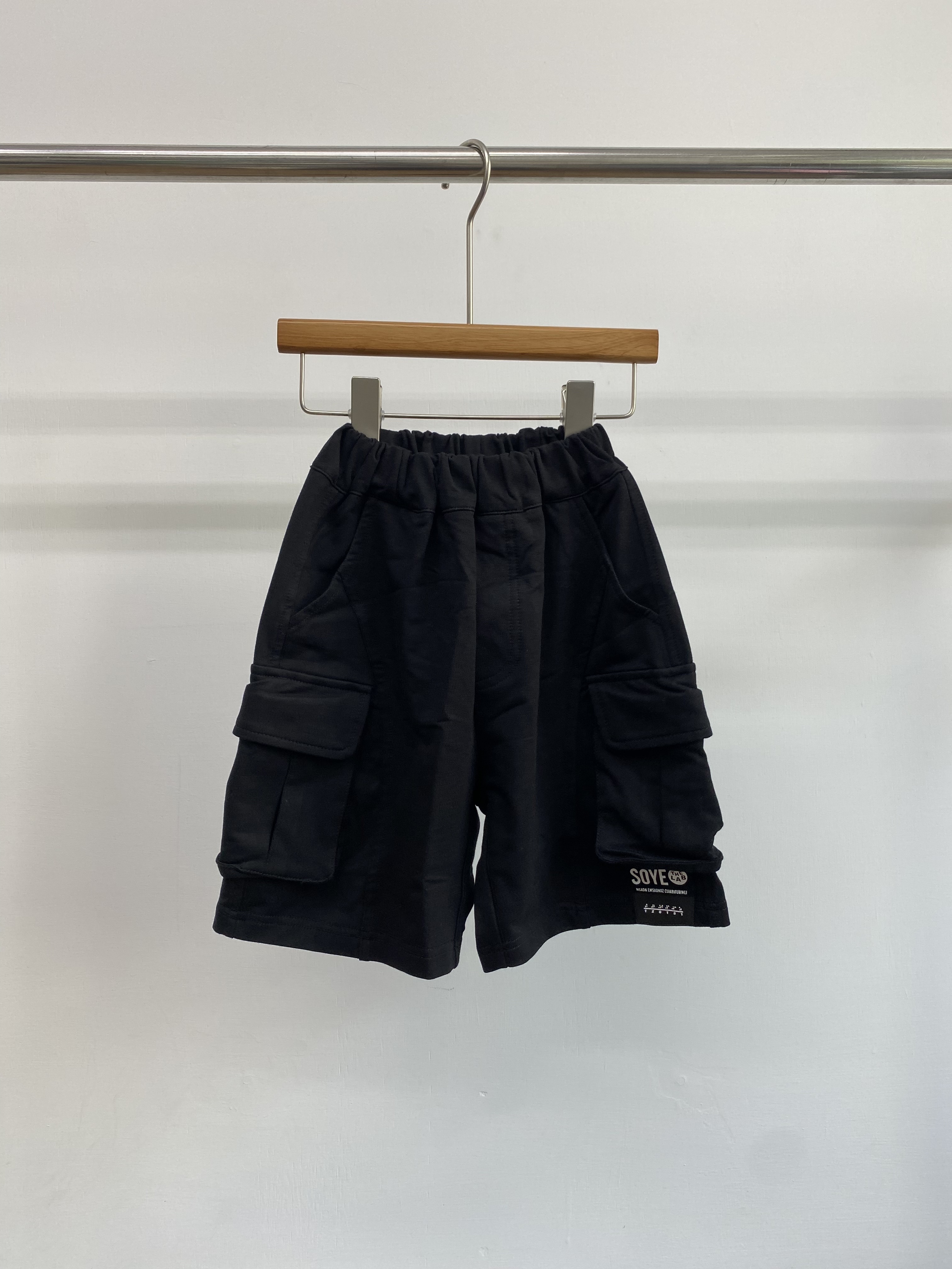 A04638設計師品牌純色工裝短褲