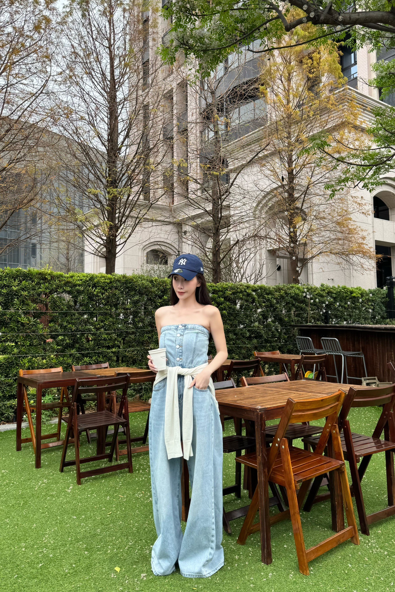 #AM52 平口連身牛仔褲