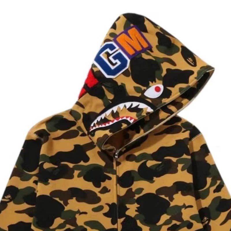 BAPE 1st Camo Shark Full Zip Hoodie 鯊魚 連帽外套 黃迷彩 BAPE-586CM [台灣現貨]