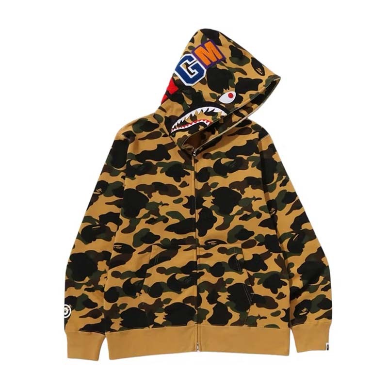 BAPE 1st Camo Shark Full Zip Hoodie 鯊魚 連帽外套 黃迷彩 BAPE-586CM [台灣現貨]
