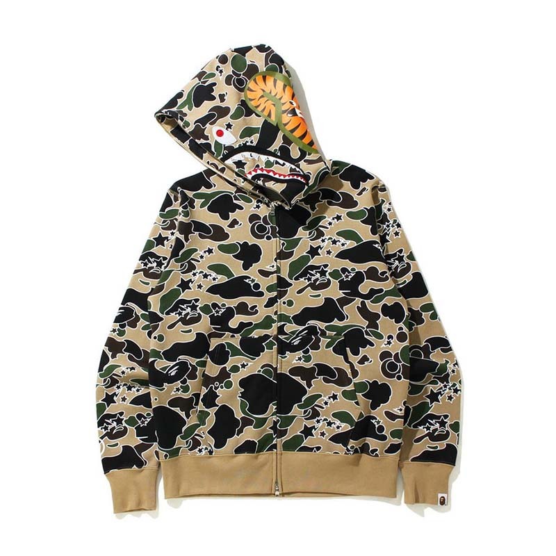 BAPE Sta Camo Shark Zip Hoodie 鯊魚 連帽外套 黃迷彩 BAPE-587CM [台灣現貨]
